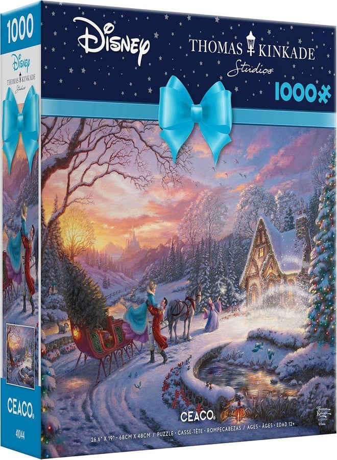 Ceaco - Thomas Kinkade - Disney - Holiday - Cinderella Bringing Home The Tree - 1000 Piece Jigsaw Puzzle - Image 1